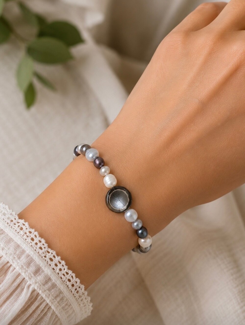 Freshwater Pearl Bracelet Multi Color Gray White Baroque Magnetic Clasp